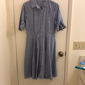 Blue and white checkered summer dress
